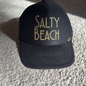 Salty Beach Black Trucker Hat by OTTO